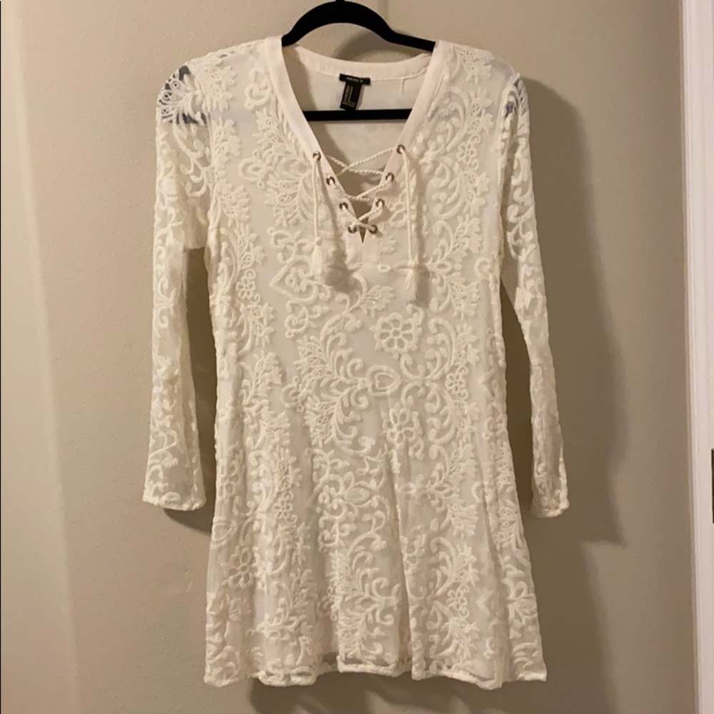 BOHO off-white mini dress